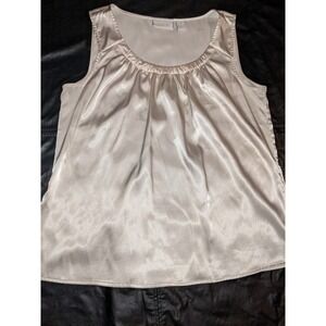 Chicos Tank Top Champagne Ruched Neck Sleeveless‎ Women Size 1